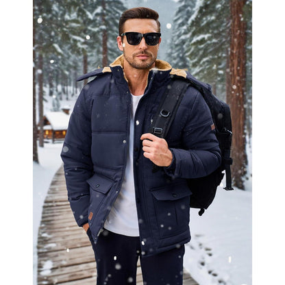 Herren Winter Parka Dunkelblau 3XL - Warm & Winddicht
