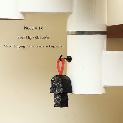 Neosmuk Magnethaken schwarz 10kg Magnet Extra Stark Organizer Werkstatt Haken