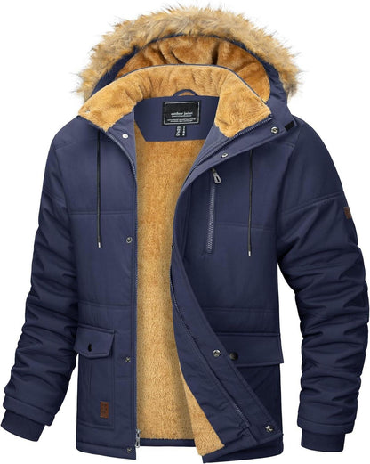 Winter Parka Jacke Herren Warme Winddicht Outdoor Fleecejacke