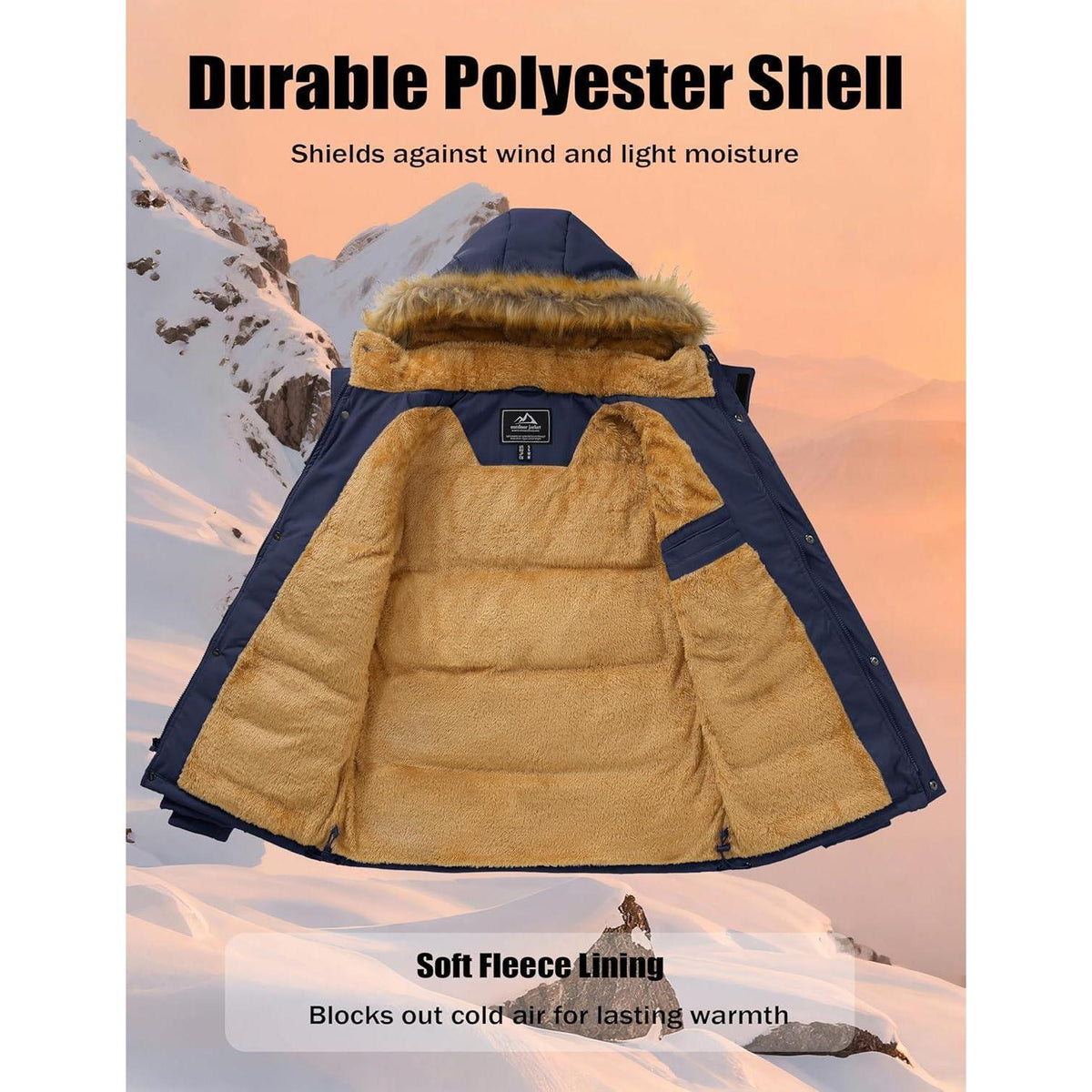 Herren Winterparka mit Kapuze – Warm & Winddicht für Outdoor Aktivitäten