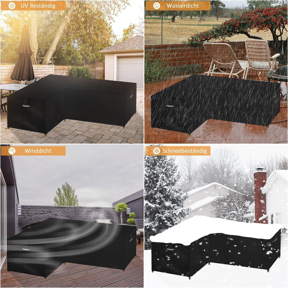 Dokon Gartenmöbel Abdeckung L-Form 600D Oxford