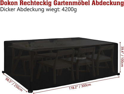 Gartenmöbel Abdeckung Wasserdicht Schwerlast Oxford 600D UV Beständig