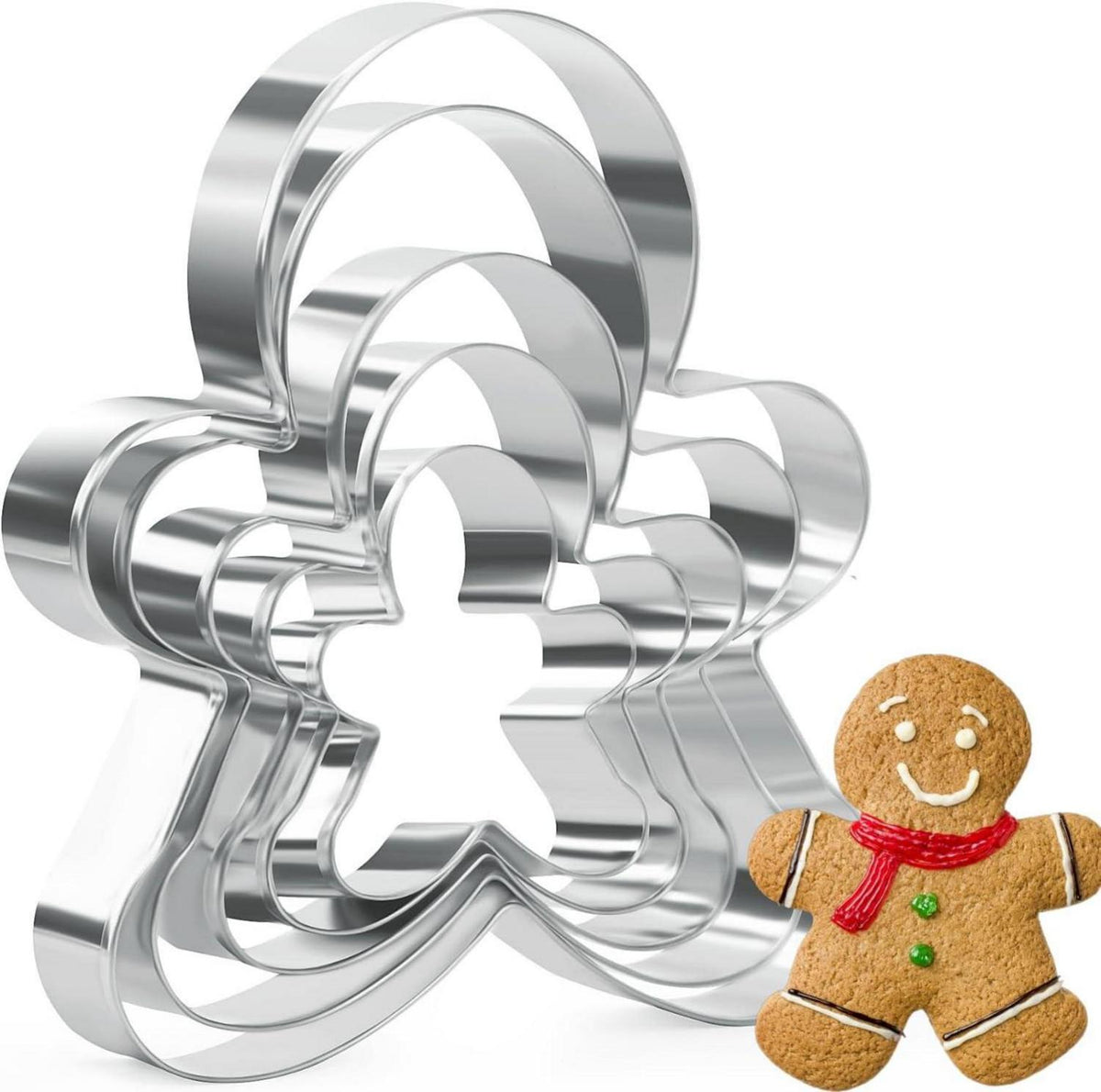 Weihnachts-Ausstechformen Edelstahl Set 5 Stück Keksformen