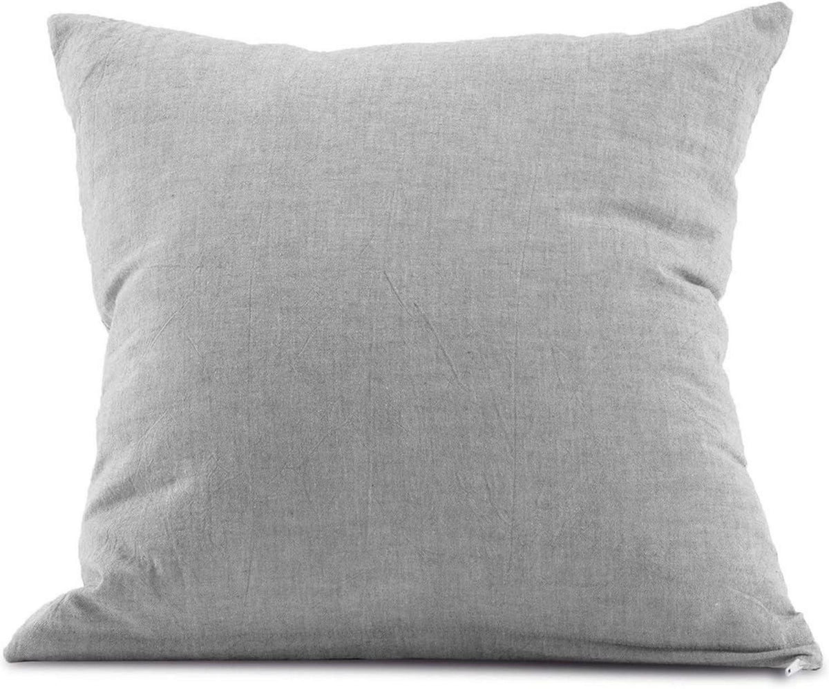 Set Kissenbezug 40x40 cm 100% Baumwolle Grau Reißverschluss Superweich