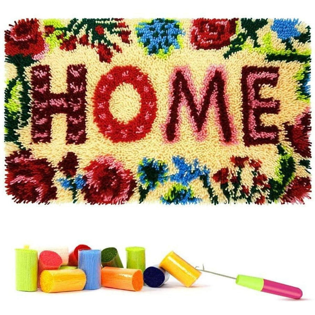 Knüpf-Set Teppich Handarbeit – DIY Bastelset für Zuhause