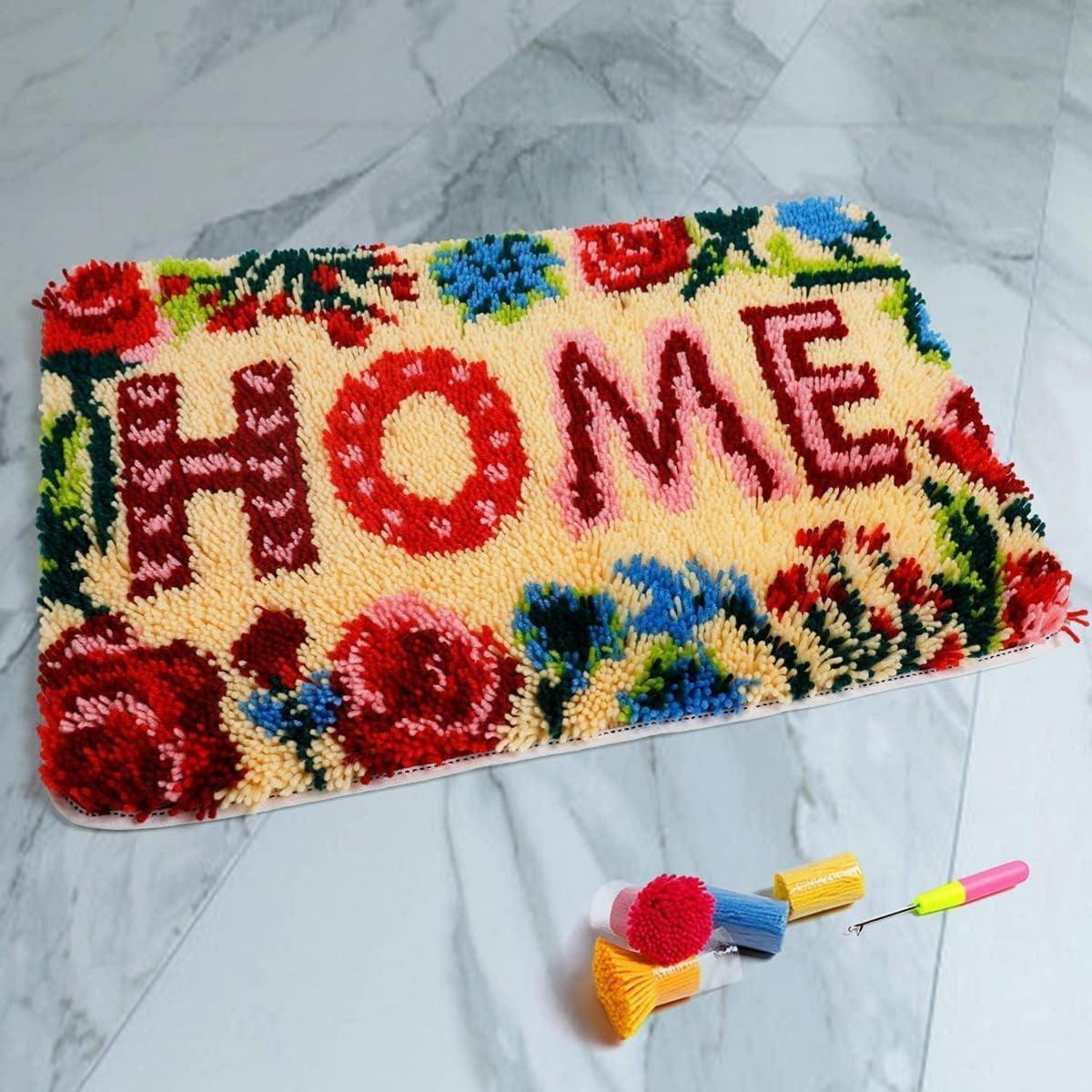 Knüpf-Set Teppich Handarbeit – DIY Bastelset für Zuhause