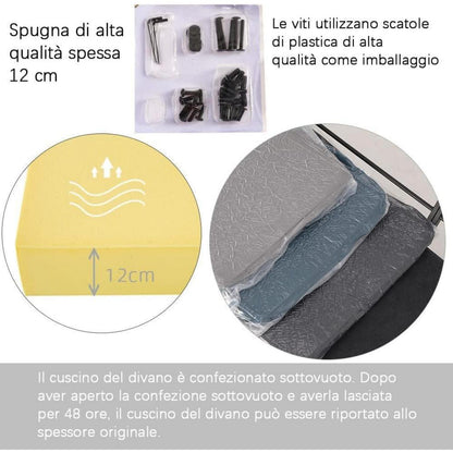 Blauer Leinen Loungesessel 2er Set mit Eisengestell
