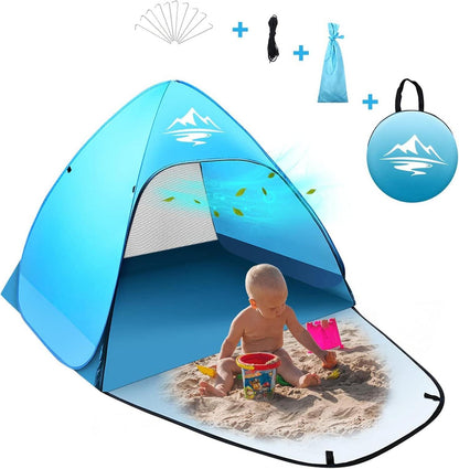 Strandmuschel Pop Up Zelt UV-Schutz 50+ für 2-3 Personen