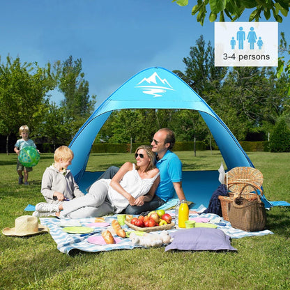 Pop Up Strandmuschel UV-Schutz 50+ Wurfzelt 2-3 Personen StrandgetUrlaub