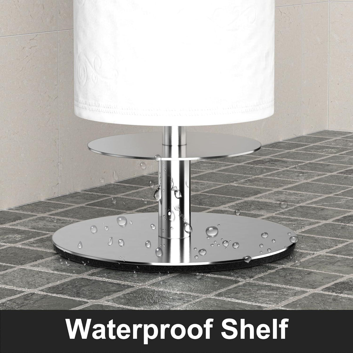 Toilettenpapierhalter Edelstahl Freistehend Rostfrei Bad 65cm Silber