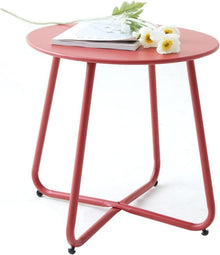 Modernes rotes Metall-Beistelltisch-Set Ø 45x45H cm