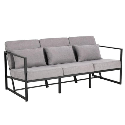 Mingone 3-Sitzer Sofa Taupe – Modernes Lounge-Sofa 168cm