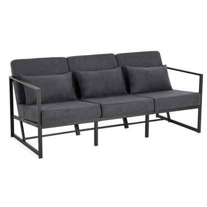Mingone 3-Sitzer Sofa Dunkelgrau – Bequemes Lounge-Sofa