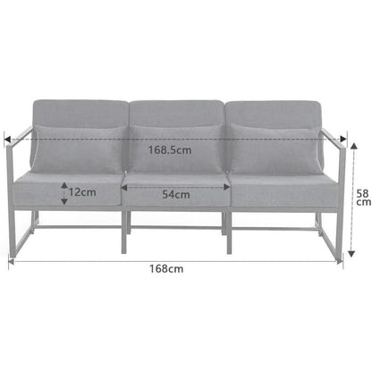 Mingone 3-Sitzer Sofa Dunkelgrau – Bequemes Lounge-Sofa