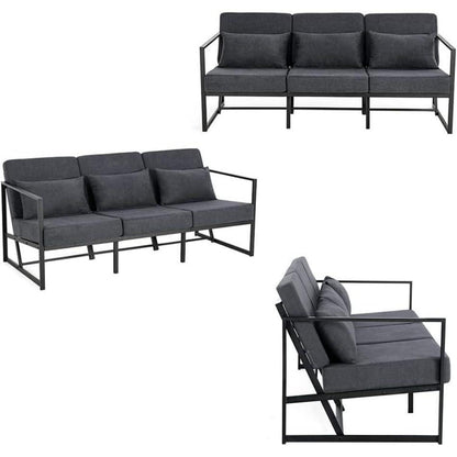 Mingone 3-Sitzer Sofa Dunkelgrau – Bequemes Lounge-Sofa