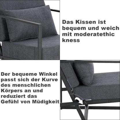 Mingone 3-Sitzer Sofa Dunkelgrau – Bequemes Lounge-Sofa