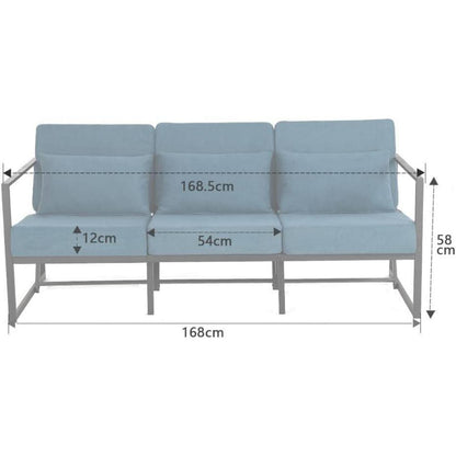 Mingone 3-Sitzer Sofa Blau – Gepolstert & Bequem für Wohnzimmer