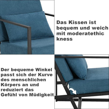 Mingone 3-Sitzer Sofa Blau – Gepolstert & Bequem für Wohnzimmer
