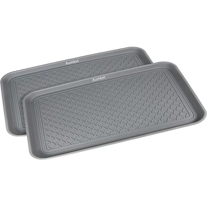 Aumket Schuhabtropfschale 2er Set 60x40x3cm Haustiere Garten Grau