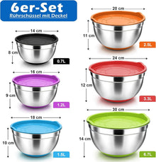 Herogo Edelstahl Rührschüssel Set 6er: Luftdichter