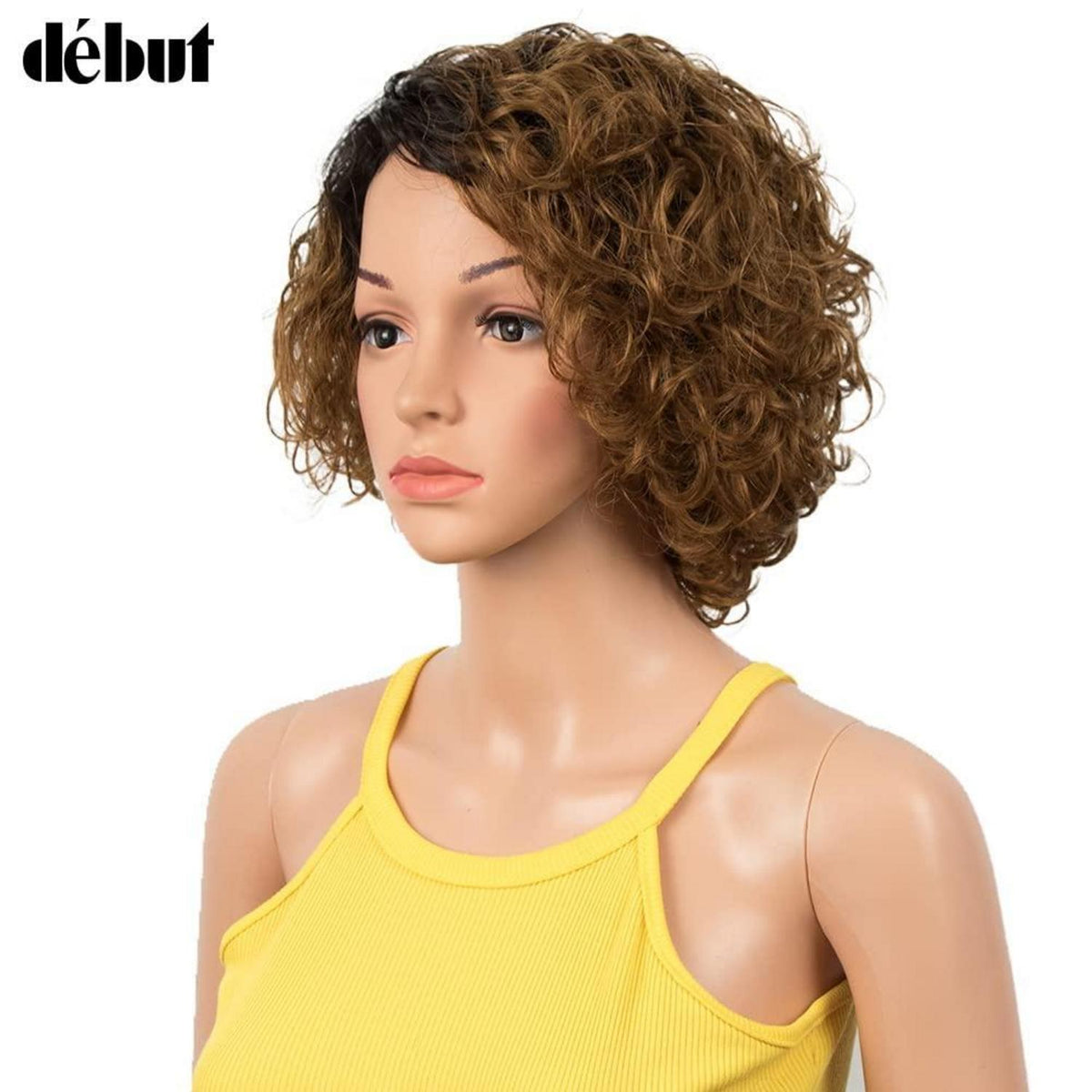 Echthaar Bob Perücke mit Air Pony, 25 cm, Ombre Braun