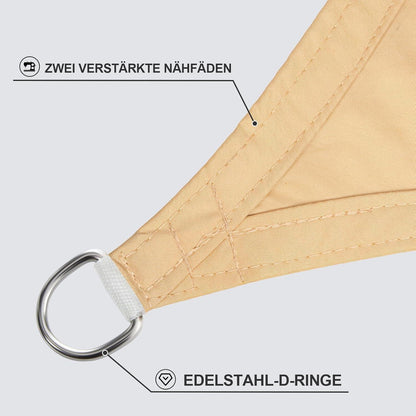 Wasserdichtes Sonnensegel 2,5x3,5m Sand mit 95% UV-Schutz