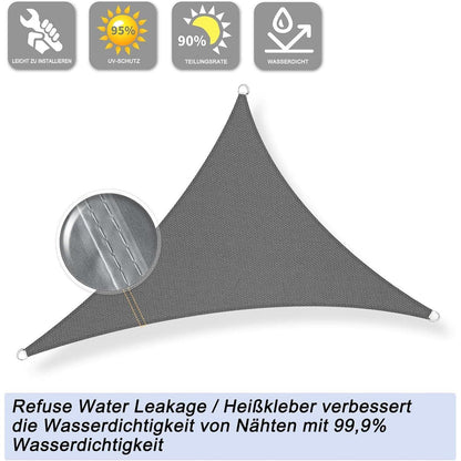 Wasserdichtes Sonnensegel Anthrazit 3x3m UV-Schutz 95%