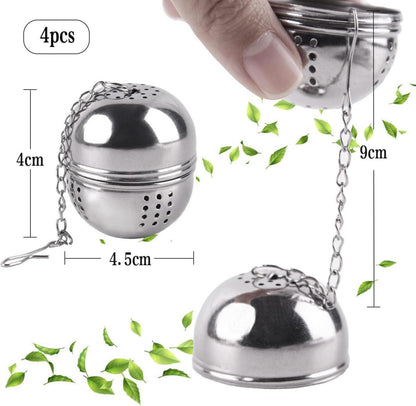 Edelstahl Teeei Teesieb Teekugel mit Kette 4 Stück Pokeball