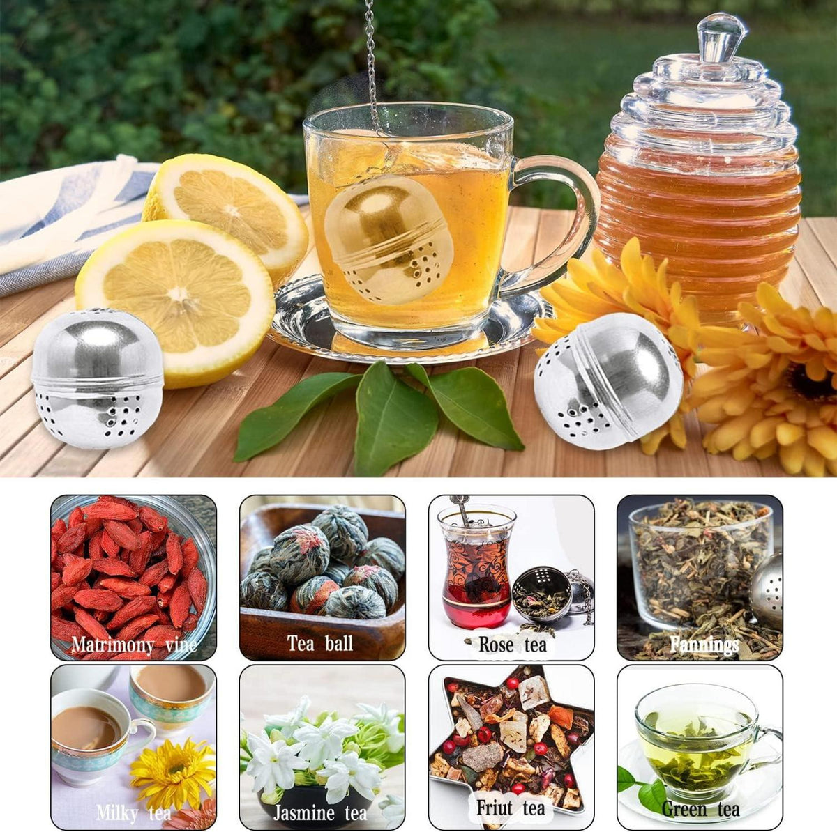 Teeei Teesieb Teekugel für Losen Tee Tasse Edelstahl 4 Stück