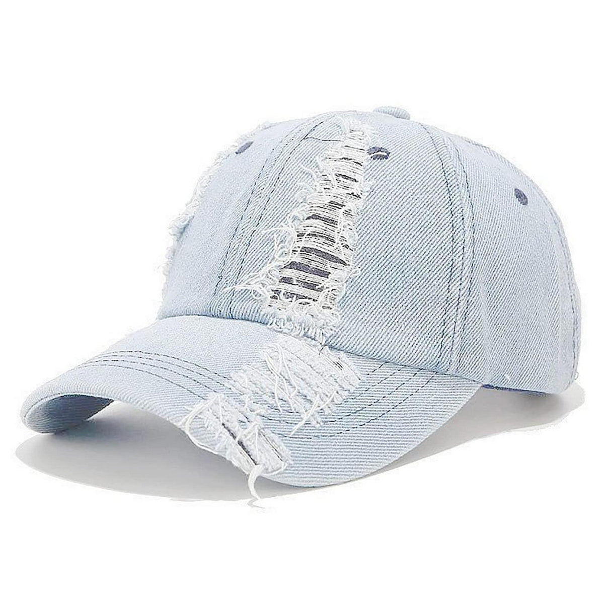 Vintage Baseball Cap Verstellbare Washed Denim Kappe Damen Herren