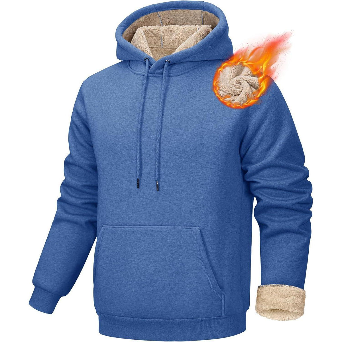 Gefütterter Kapuzenpullover Herren – Warm & Bequem in Grau/Blau