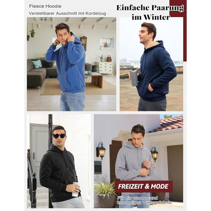 Gefütterter Kapuzenpullover Herren – Warm & Bequem in Schwarz