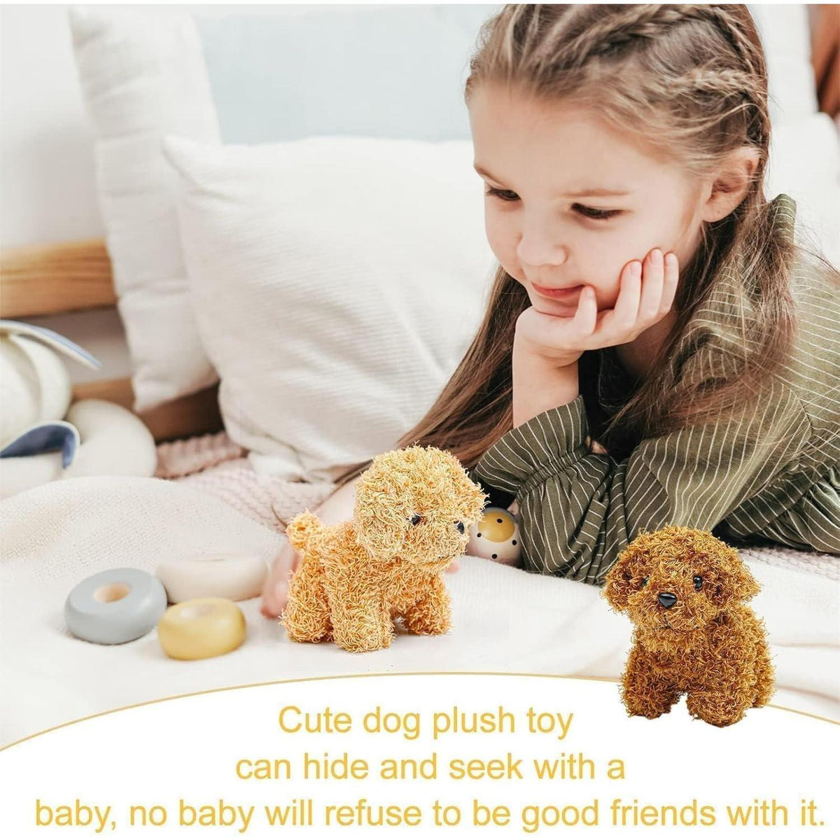 Kuscheltier Hündchen mit Schlüsselanhänger – Süßes Plüschtier 12cm