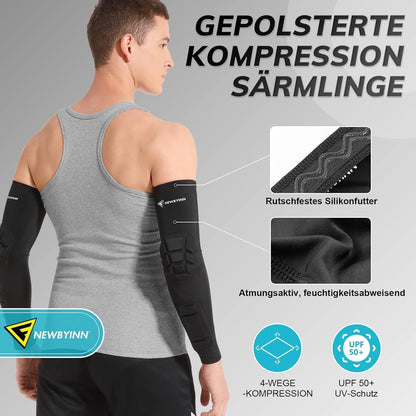 Gepolsterte Armschoner 2er-Pack | Ellenbogen- & Unterarmschutz für Sport