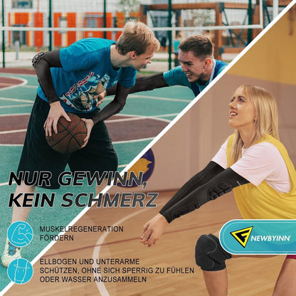 Gepolsterte Armschoner 2er-Pack | Ellenbogen- & Unterarmschutz für Sport