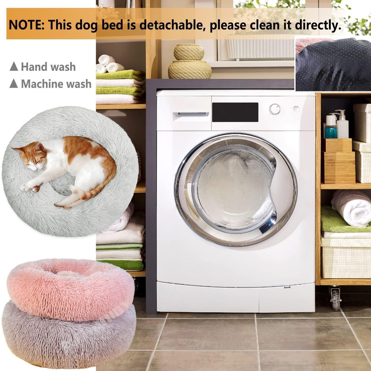 Rundes Hundebett Flauschig Donut – Bequemes Hundesofa 5XL