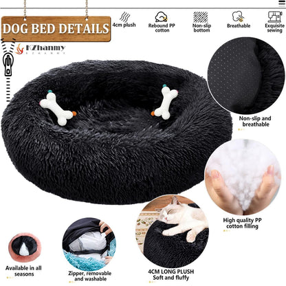 Rundes Hundebett Flauschig Donut – Bequemes Hundesofa in 12 Farben