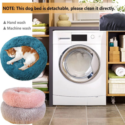 Rundes Hundebett Flauschig Donut – Bequemes Hundesofa in 12 Farben