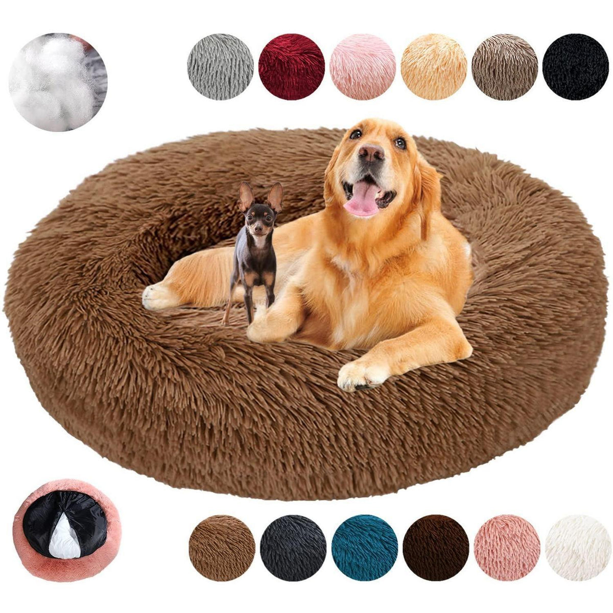 Rundes Hundebett Flauschig Donut – Bequemes Hundesofa 5XL