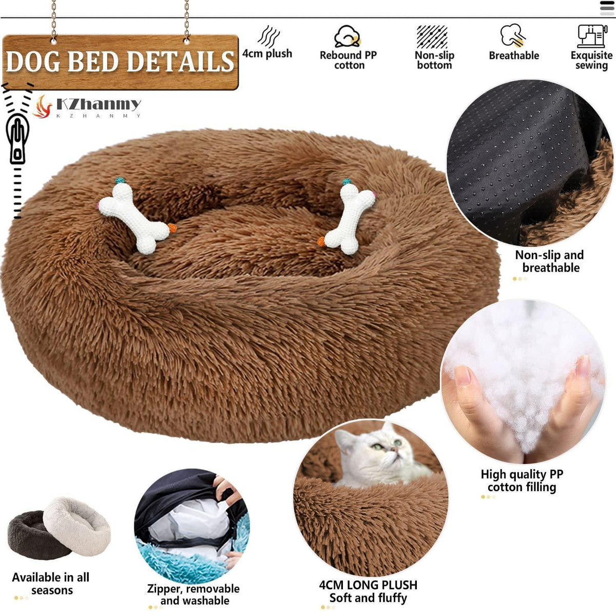Rundes Hundebett Flauschig Donut – Bequemes Hundesofa 5XL