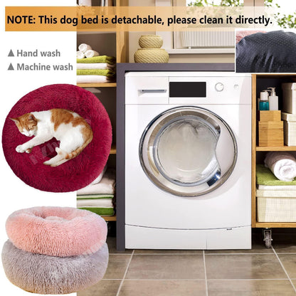 Rundes Hundebett Flauschig Donut – Bequemes Hundesofa in 12 Farben