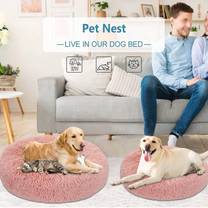 Rundes Hundebett Flauschig Donut – Bequemes Hundesofa in 12 Farben