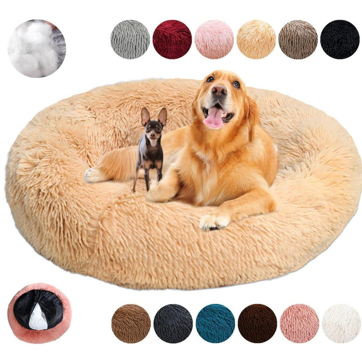 Rundes Hundebett Flauschig Donut – Bequemes Hundesofa 5XL