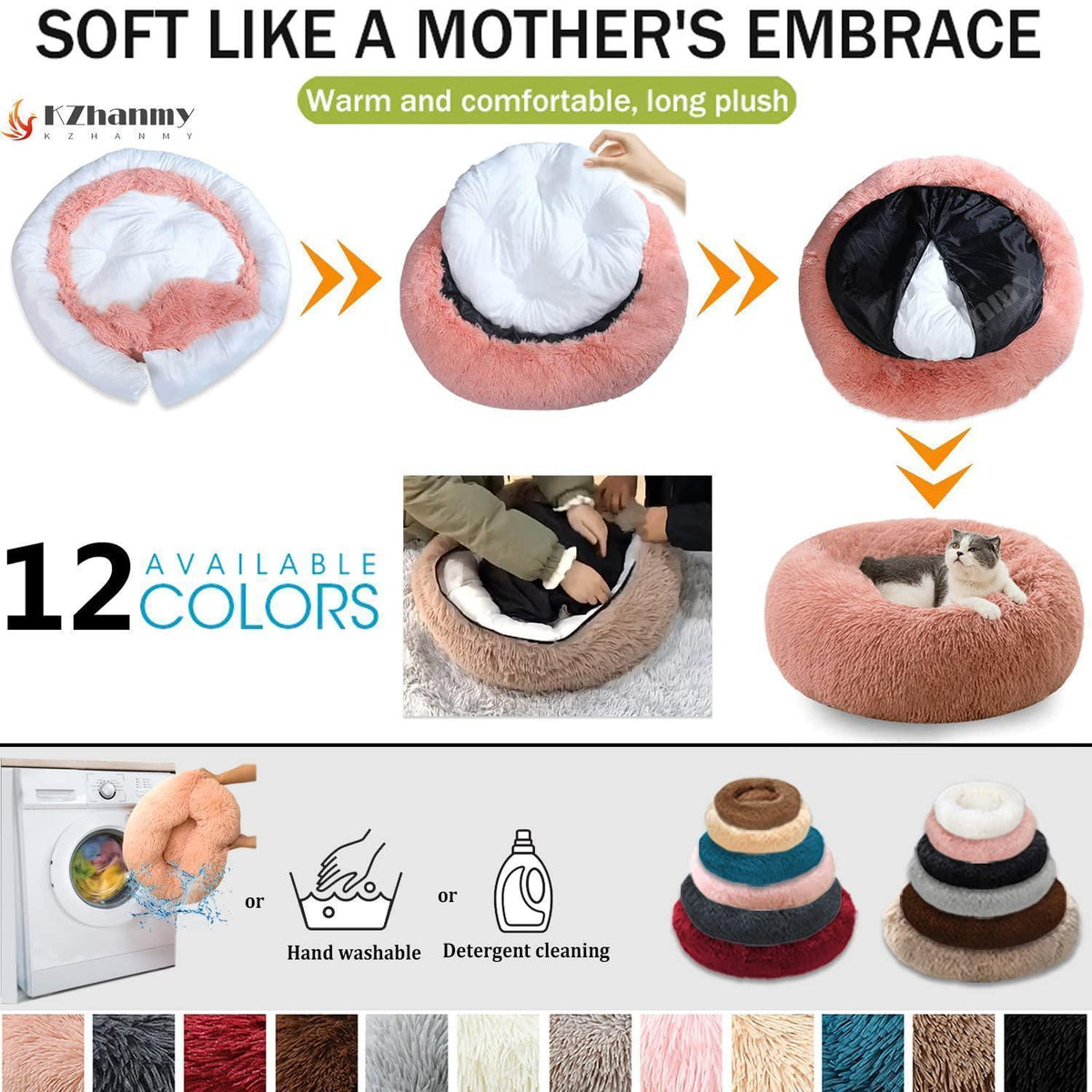 Rundes Hundebett Flauschig Donut – Bequemes Hundesofa 5XL