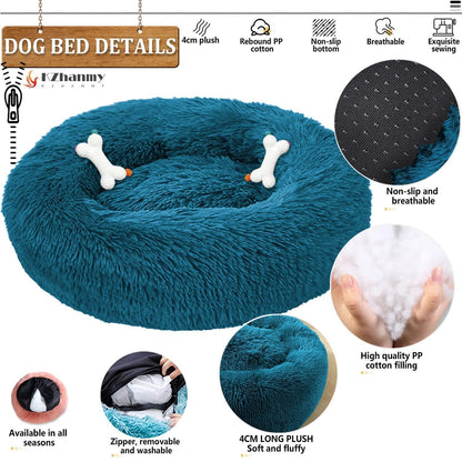 Rundes Hundebett Flauschig Donut – Bequemes Hundesofa 3XL