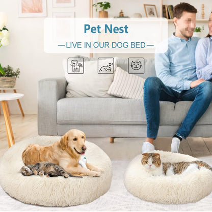 Rundes Hundebett Flauschig Donut – Bequemes Hundesofa 5XL