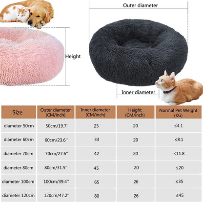Rundes Hundebett Flauschig Donut – Bequemes Hundesofa 5XL