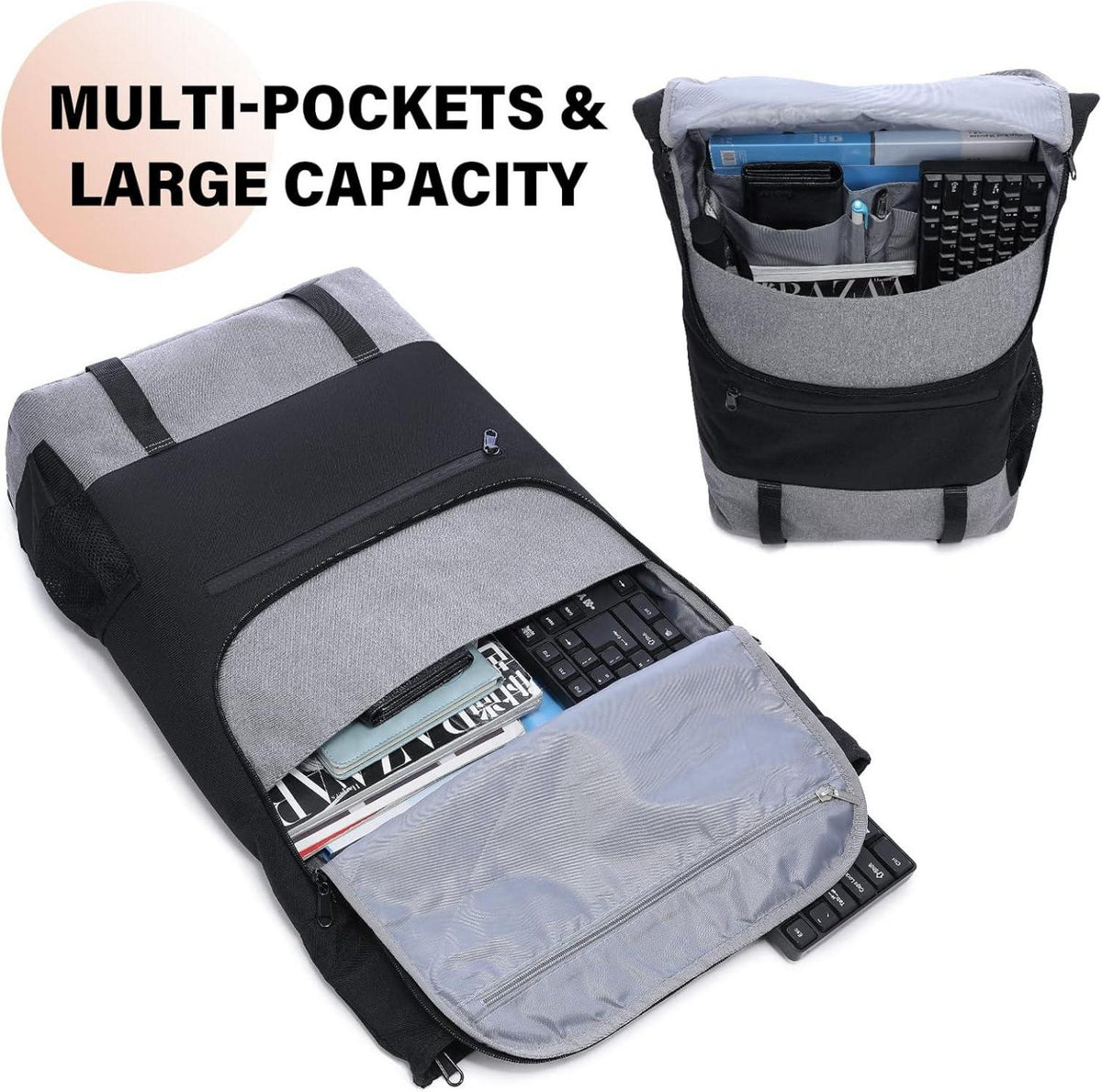 LOVEVOOK Rolltop Laptop Rucksack 17,3 Zoll wasserdicht Uni