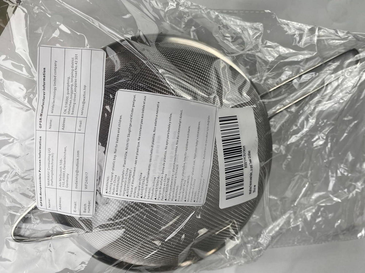 Walfos Feinmaschsieb Edelstahl mit stabilem Griff für Sieben und Abtropfen 20cm