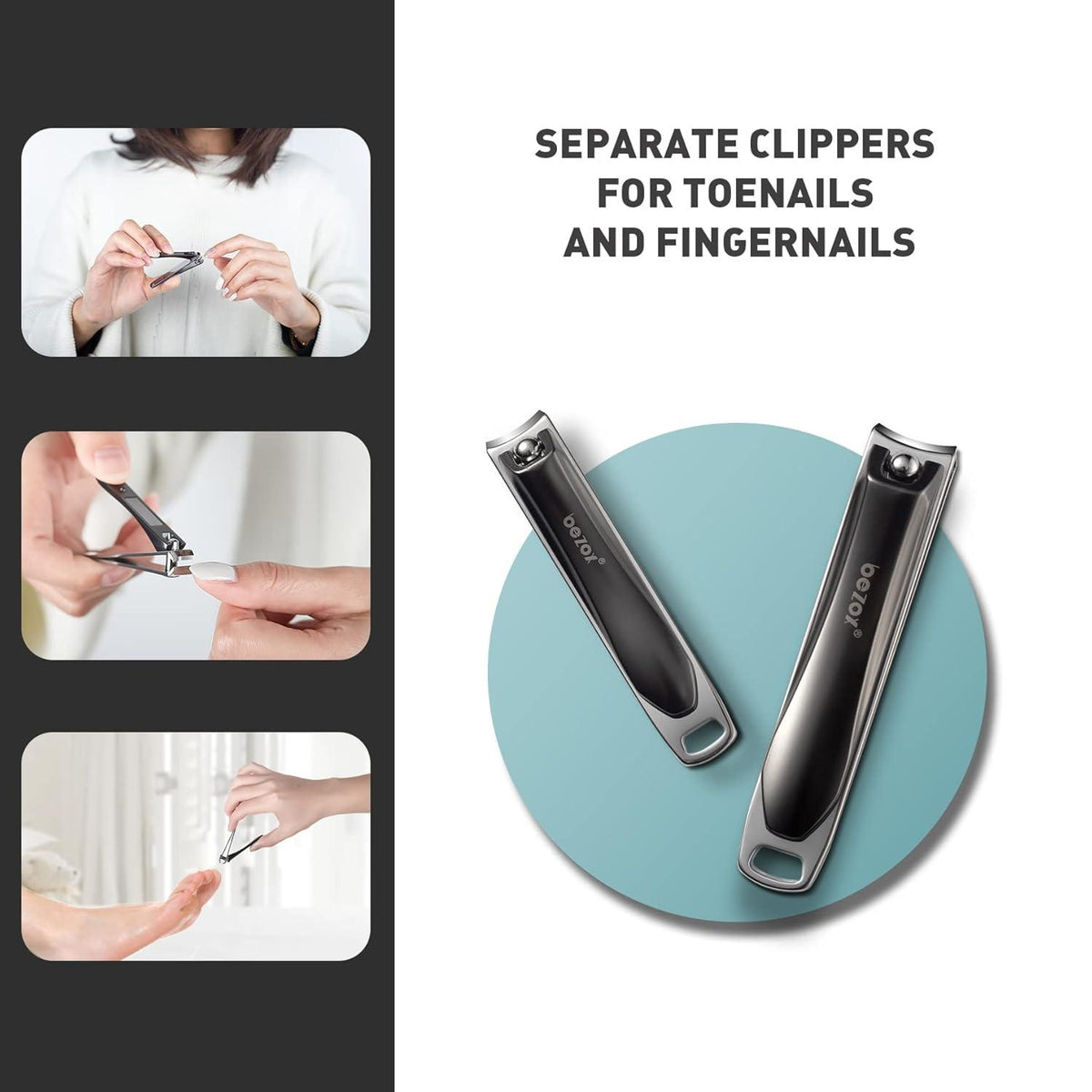 2er Set Nagelknipser für Fingernagel & Zehennagel - Nail Clipper für